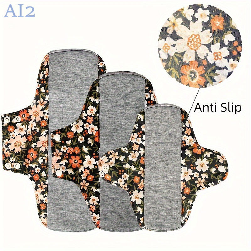Cloth Pad Reusable - 3PCS Anti-Slip Reusable Sanitary Pads 18CM