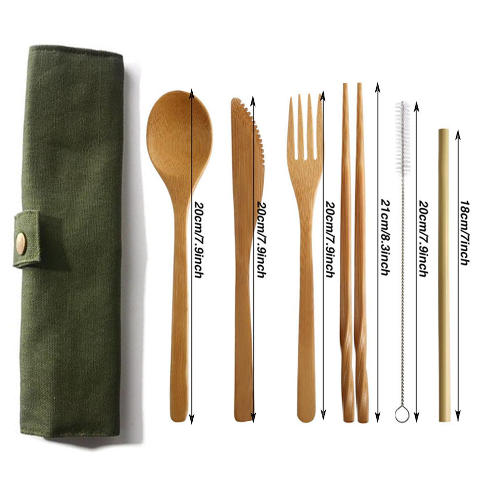 Reusable Bamboo Cutlery Set Ba - Bamboo Cutlery Travel 리뷰 및 가격