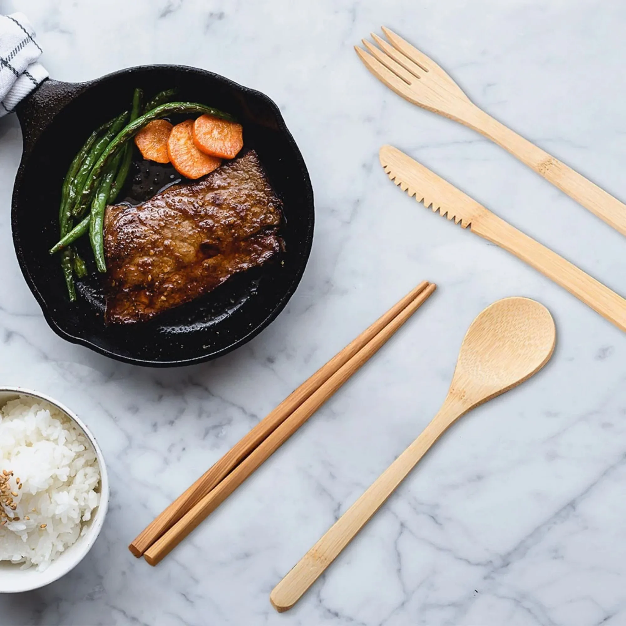 Bamboo Travel Cutlery Set Fork - Bamboo Cutlery Travel 리뷰 및 가격