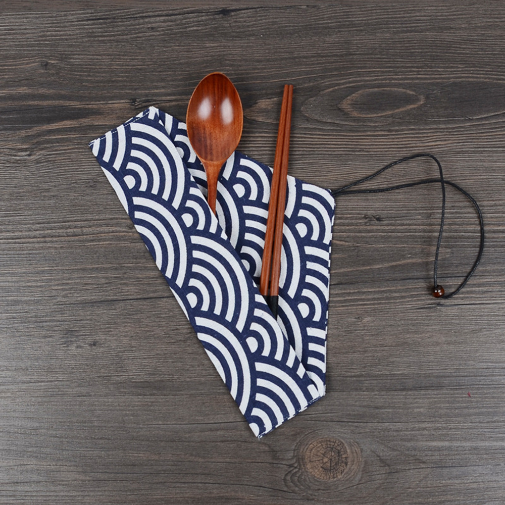 Portable Cutlery Bag Reusable  - Bamboo Cutlery Travel 리뷰 및 가격