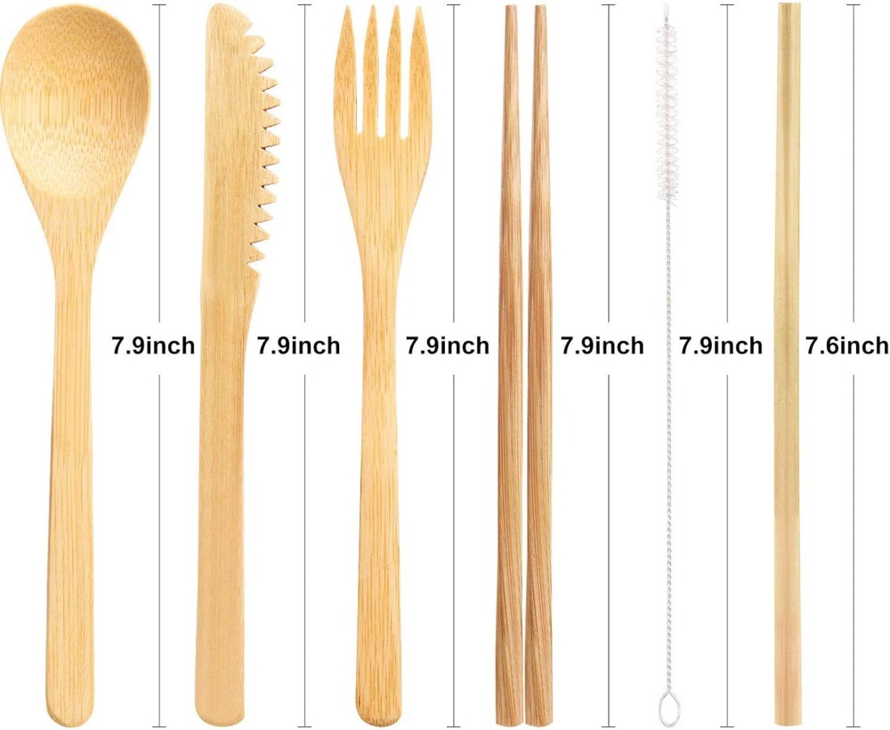 Boao 4 Sets Bamboo Utensils: R - Bamboo Cutlery Travel 리뷰 및 가격