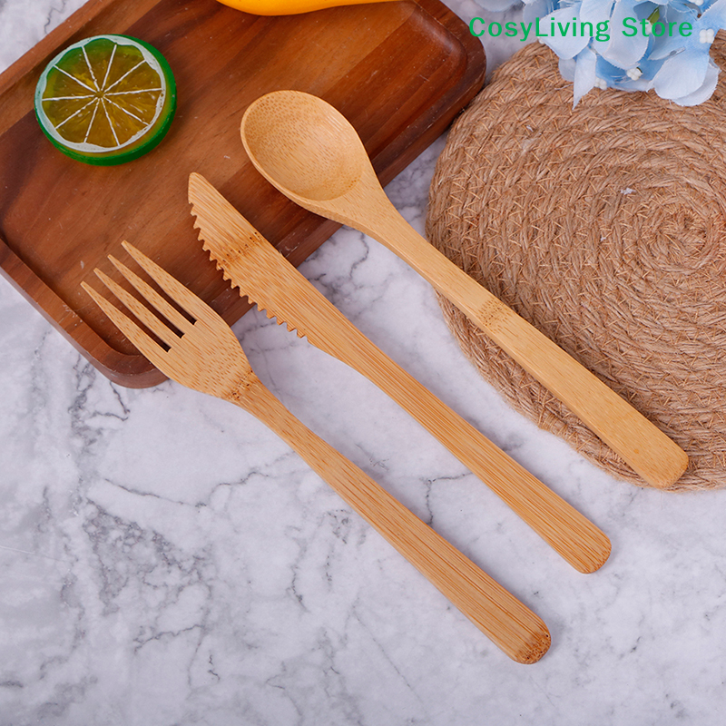 1Set Fork Cutter Spoon Reusabl - Bamboo Cutlery Travel 리뷰 및 가격